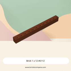 Brick 1 x 12 #6112 - 192-Reddish Brown