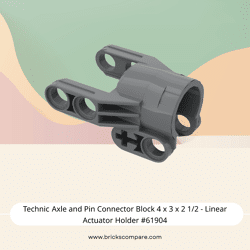 Technic Axle and Pin Connector Block 4 x 3 x 2 1/2 - Linear Actuator Holder #61904  - 199-Dark Bluish Gray