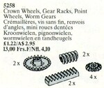 Lego 5258 Crown Wheels, Gear Racks, Point Wheels, Worm Gears