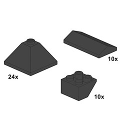 Lego 10053 Loose: Black Roof Tiles