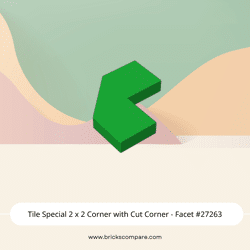 Tile Special 2 x 2 Corner with Cut Corner - Facet #27263 - 28-Green