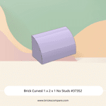 Brick Curved 1 x 2 x 1 No Studs #37352 - 325-Lavender