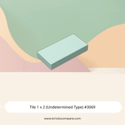 Tile 1 x 2 (Undetermined Type) #3069 - 323-Light Aqua