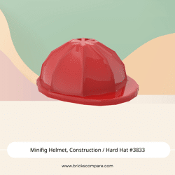 Minifig Helmet, Construction / Hard Hat #3833 - 21-Red