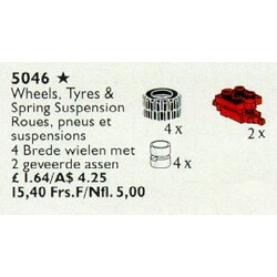 Lego 5046 Wheels, Tyres and Spring And Saar