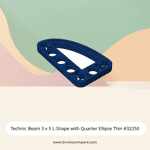 Technic Beam 3 x 5 L-Shape with Quarter Ellipse Thin #32250 - 140-Dark Blue