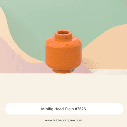Minifig Head Plain #3626 - 106-Orange