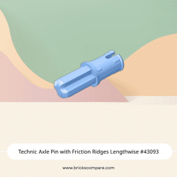 Technic Axle Pin with Friction Ridges Lengthwise #43093  - 212-Bright Light Blue