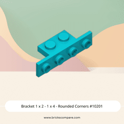 Bracket 1 x 2 - 1 x 4 - Rounded Corners #10201  - 107-Dark Turquoise
