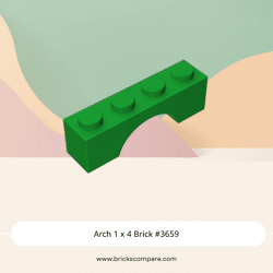 Arch 1 x 4 Brick #3659 - 28-Green