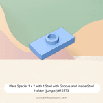 Plate Special 1 x 2 with 1 Stud with Groove and Inside Stud Holder (Jumper) #15573 - 212-Bright Light Blue