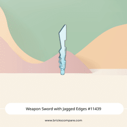 Weapon Sword with Jagged Edges #11439 - 42-Trans-Light Blue