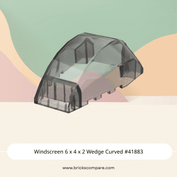 Windscreen 6 x 4 x 2 Wedge Curved #41883 - 111-Trans-Black