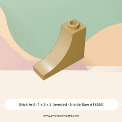 Brick Arch 1 x 3 x 2 Inverted - Inside Bow #18653  - 5-Tan
