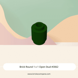 Brick Round 1 x 1 Open Stud #3062 - 141-Dark Green