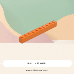 Brick 1 x 10 #6111 - 106-Orange