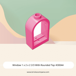 Window 1 x 2 x 2 2/3 With Rounded Top #30044 - 221-Dark Pink