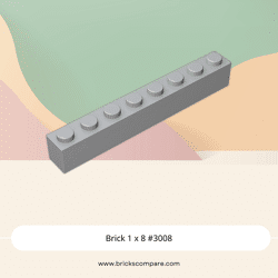 Brick 1 x 8 #3008 - 194-Light Bluish Gray