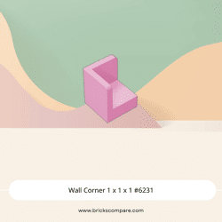 Wall Corner 1 x 1 x 1 #6231 - 222-Bright Pink