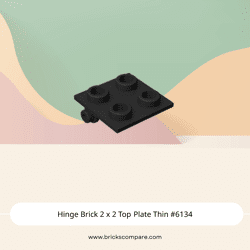 Hinge Brick 2 x 2 Top Plate Thin #6134  - 26-Black