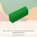 Brick Curved 1 x 4 x 1 1/3 No Studs, Curved Top with Raised Inside Support #10314  - 28-Green