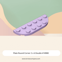 Plate Round Corner 2 x 6 Double #18980 - 325-Lavender