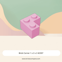 Brick Corner 1 x 2 x 2 #2357 - 222-Bright Pink