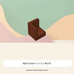 Wall Corner 1 x 1 x 1 #6231 - 192-Reddish Brown