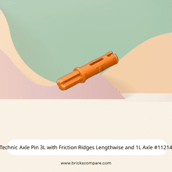 Technic Axle Pin 3L with Friction Ridges Lengthwise and 1L Axle #11214 - 106-Orange