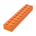 Brick 2 x 10 #3006 - 106-Orange