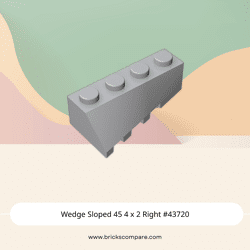 Wedge Sloped 45 4 x 2 Right #43720 - 194-Light Bluish Gray