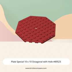 Plate Special 10 x 10 Octagonal with Hole #89523 - 154-Dark Red