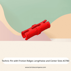 Technic Pin with Friction Ridges Lengthwise and Center Slots #2780 - 21-Red