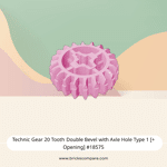 Technic Gear 20 Tooth Double Bevel with Axle Hole Type 1 [+ Opening] #18575 - 222-Bright Pink