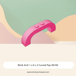 Brick Arch 1 x 6 x 2 Curved Top #6183  - 221-Dark Pink