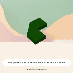 Tile Special 2 x 2 Corner with Cut Corner - Facet #27263 - 141-Dark Green