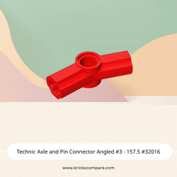 Technic Axle and Pin Connector Angled #3 - 157.5 #32016 - 21-Red