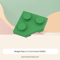 Wedge Plate 2 x 2 Cut Corner #26601  - 37-Bright Green