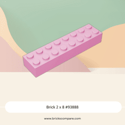 Brick 2 x 8 #93888 - 222-Bright Pink
