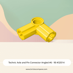Technic Axle and Pin Connector Angled #6 - 90 #32014 - 24-Yellow
