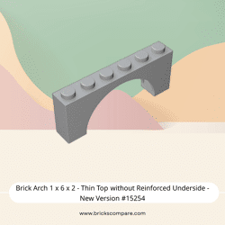 Brick Arch 1 x 6 x 2 - Thin Top without Reinforced Underside - New Version #15254  - 194-Light Bluish Gray