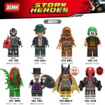 XINH 1023 Super British DC minifigure 8 Bain, Riddler, Scarecrow, Clown, Poison Ivy, Penguin, Bat Girl, Red Hood