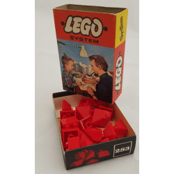 Lego 283 Sloping Ridge and Valley Bricks, Red