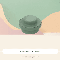 Plate Round 1 x 1 #6141 - 151-Sand Green