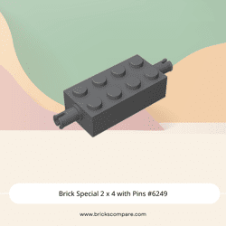 Brick Special 2 x 4 with Pins #6249 - 199-Dark Bluish Gray