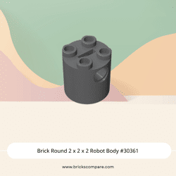 Brick Round 2 x 2 x 2 Robot Body #30361 - 199-Dark Bluish Gray