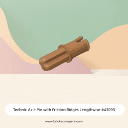 Technic Axle Pin with Friction Ridges Lengthwise #43093  - 312-Medium Dark Flesh