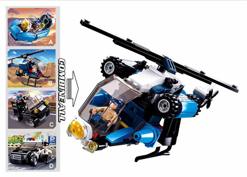 Sluban M38-B0638A All police out: 4 assault boats, helicopters, patrol cars, police cars