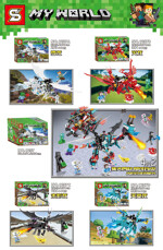 SY 1207A Minecraft: 4 Super Robot Dragon Battle Scenes in the Dragon Series