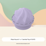 Plate Round 1 x 1 Swirled Top #15470 - 325-Lavender